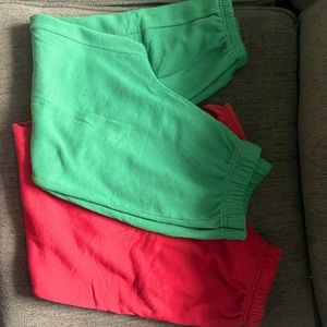 6 pairs of sweatpants, variety of colors